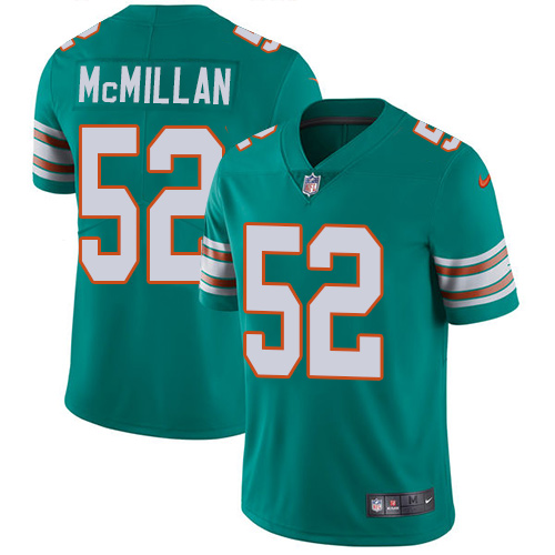 Nike Miami Dolphins #52 Raekwon McMillan Aqua Green Alternate Men Stitched NFL Vapor Untouchable Limited Jersey
